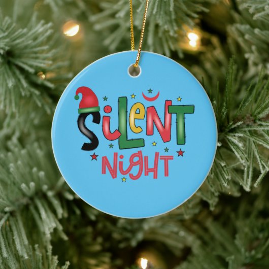 Silent Night Keramisch Ornament (Boom)