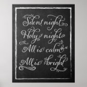 Silent Night-kerst-alkboardkunst Poster (Voorkant)