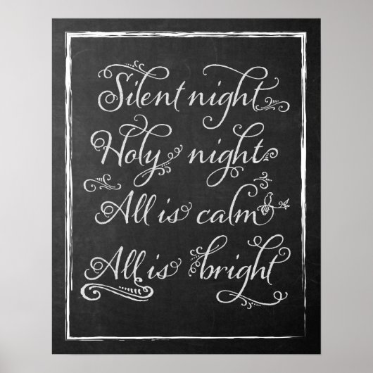 Silent Night-kerst-alkboardkunst Poster (Voorkant)