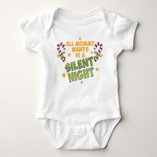 Silent Night-kerst baby-carrosserie Romper (Voorkant)