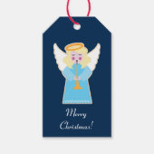 Silent Night kerstengel Cadeaulabel (Voorkant)