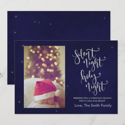 Silent Night | Kerstkaart (Voorkant / Achterkant)