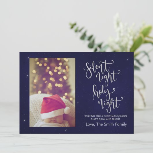 Silent Night | Kerstkaart (Staand voorkant)