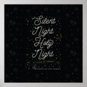 Silent Night Kerstmis Poster 24x24 / zwart (Voorkant)