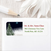 Silent Night Kerstmis Tree Return Address Label (Insitu)