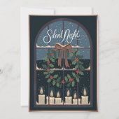 Silent Night Kerstmis vakantie Kaart (Voorkant)