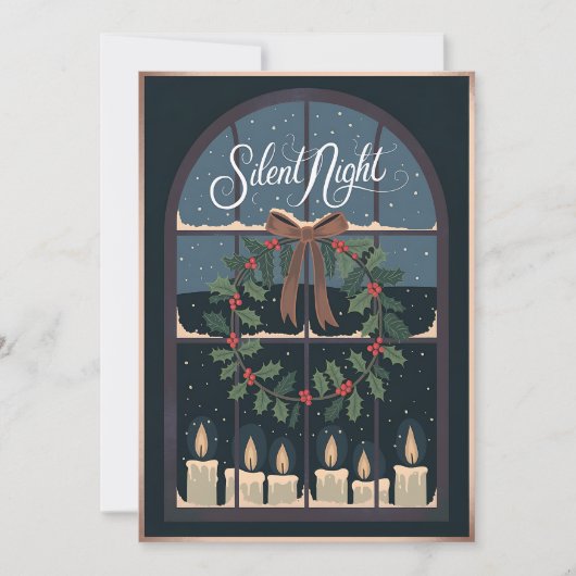 Silent Night Kerstmis vakantie Kaart (Voorkant)