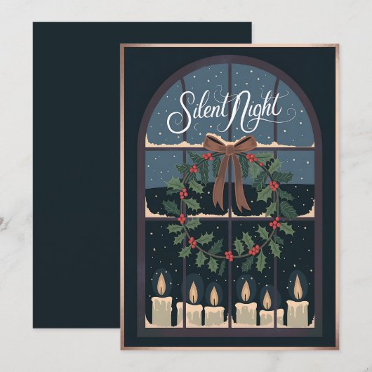 Silent Night Kerstmis vakantie Kaart (Voorkant / Achterkant)