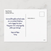 Silent Night Kerstmis Waterverf Briefkaart (Achterkant)