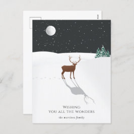 Silent Night-kerstwonderdoeken Deer Stars Moon Feestdagenkaart