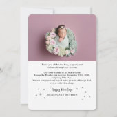 Silent Night Leuke Kerst Baby Geboorte Foto Feestdagenkaart (Achterkant)