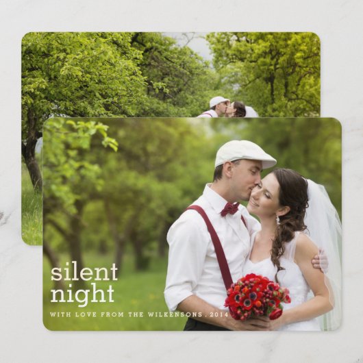 Silent Night Merry 2-fotokaart Feestdagenkaart (Voorkant / Achterkant)