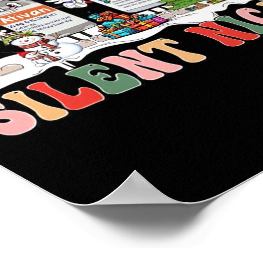 Silent Night Merry Christmas Nurse Pills Pharmacis Poster (Hoek)