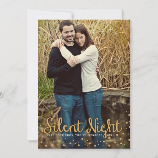Silent Night Merry-kersttone-fotokaart Feestdagenkaart (Voorkant)