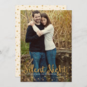 Silent Night Merry-kersttone-fotokaart Feestdagenkaart (Voorkant / Achterkant)