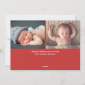 Silent Night Modern Full Photo Baby Birth Feestdagenkaart (Achterkant)