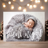 Silent Night Moderne kerstfoto Baby Feestdagenkaart