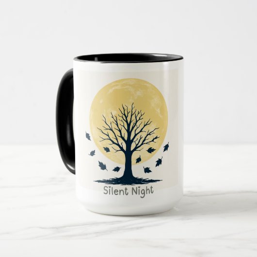 Silent Night Moon Tree Pillow Mok (Voorkant links)