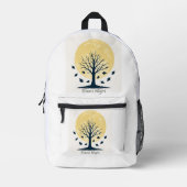 Silent Night Moonlight Tree Backpack Bedrukte Rugzak (Voorkant)
