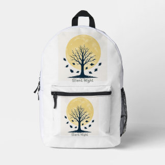 Silent Night Moonlight Tree Backpack Bedrukte Rugzak