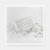 Silent Night Music in Snowflakes Servet (Voorkant)