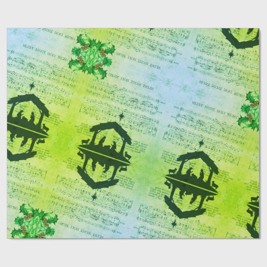 Silent Night Music-kerstinpakken papier (Vlak)