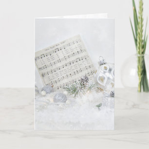 Silent Night Music met Ornaments Feestdagen Kaart
