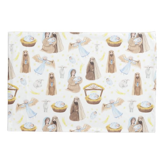 Silent Night Natitivity Hoesje met Kerstmis Kussensloop (Achterkant)