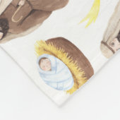 Silent Night Natitivity-kerstgebaar Fleece Deken (Hoek)