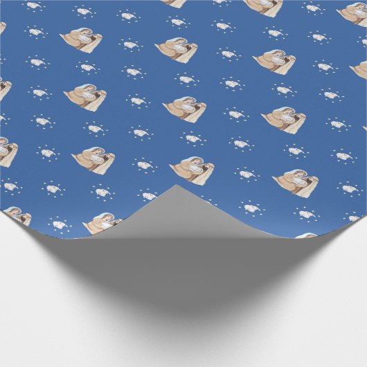 Silent Night Natitivity-kerstkappapier ze Cadeaupapier (Hoek)