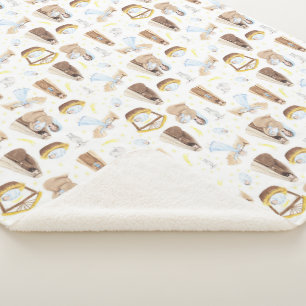 Silent Night Natitivity Kerstmis Sherpa Blanket Deken