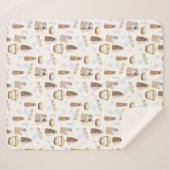 Silent Night Natitivity Kerstmis Sherpa Blanket Deken (Voorkant (horizontaal))