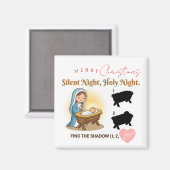 Silent Night Nativity Scene Find The Shadow Game Magneet (Voorkant / Achterkant)