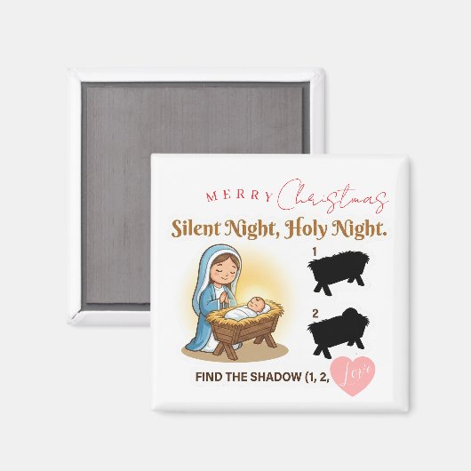 Silent Night Nativity Scene Find The Shadow Game Magneet (Voorkant / Achterkant)