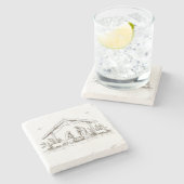 "Silent Night Nativity Stenen Onderzetter (Zijkant)