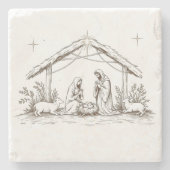 "Silent Night Nativity Stenen Onderzetter (Voorkant)