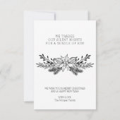 Silent Night New Baby-kerstfotokaarten Bedankkaart (Achterkant)