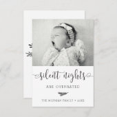 Silent Night New Baby-kerstfotokaarten Bedankkaart (Voorkant / Achterkant)