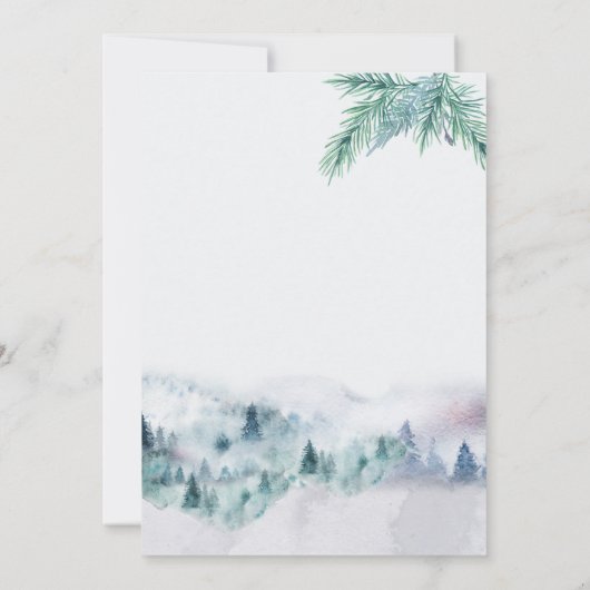 Silent Night New Home Waterverf Forest Moving Aankondiging (Achterkant)