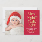 Silent Night Nieuwe Baby Grappige Kerst Kaart (Voorkant)