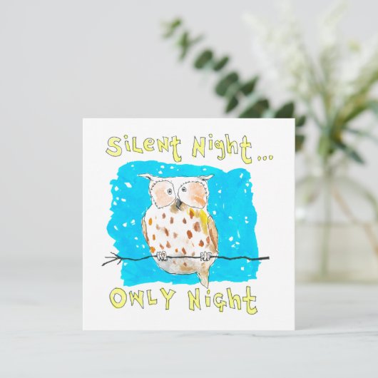 Silent Night Owight Naight Feestdagenkaart (Staand voorkant)