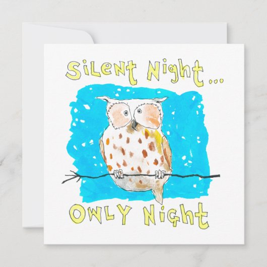 Silent Night Owight Naight Feestdagenkaart (Voorkant)