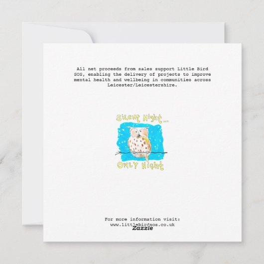 Silent Night Owight Naight Feestdagenkaart (Achterkant)