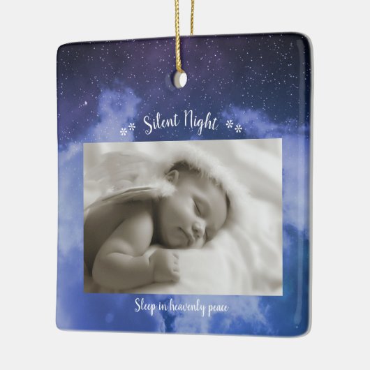 Silent Night Photo - Square Ornament (Links)