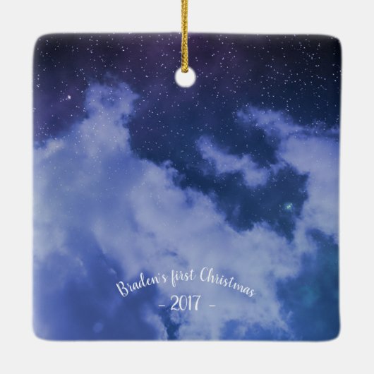 Silent Night Photo - Square Ornament (Achterkant)