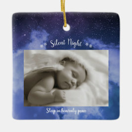 Silent Night Photo - Square Ornament