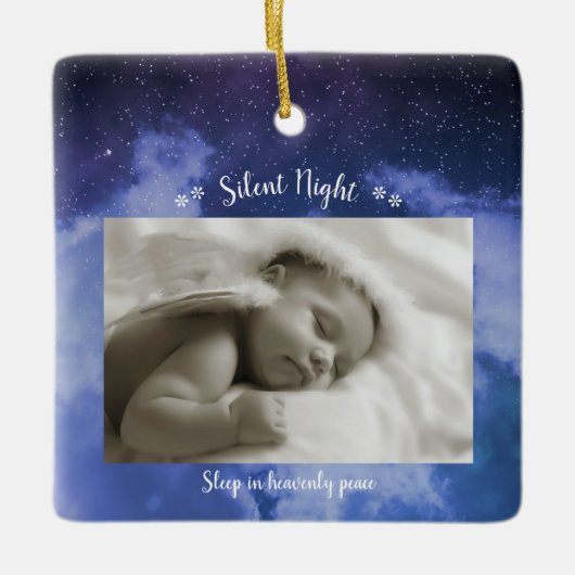 Silent Night Photo - Square Ornament (Voorkant)