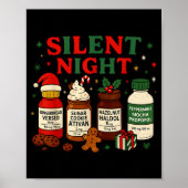 Silent Night Profol Icu Nurse Funny Christmas Medi Poster (Voorkant)
