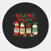 Silent Night Profol Icu Nurse Funny Christmas Medi Ronde Sticker (Voorkant)