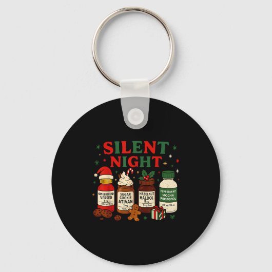Silent Night Profol Icu Nurse Funny Christmas Medi Sleutelhanger (Voorkant)
